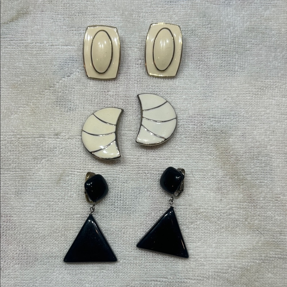 Vintage Clip On 3 pairs of earrings including Monet